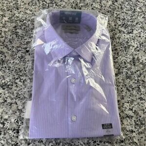 Keneth Cole Reaction Purple Slim Button Down Dress Polo Shirt Large NEW